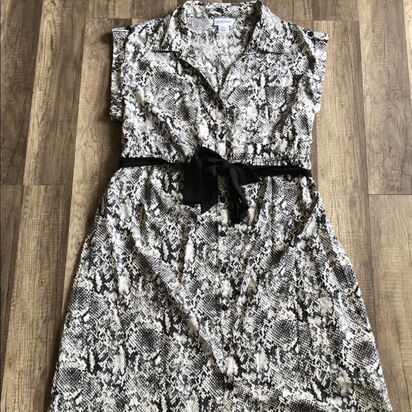 Motherhood Maternity Black and White Snake Print Dress L - Picture 2 of 10